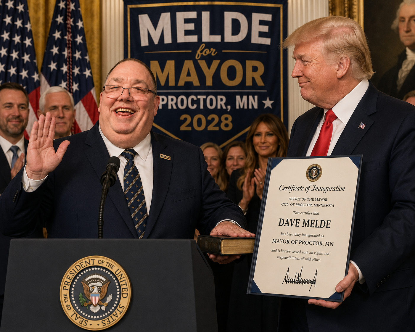 Dave Melde Inauguration with President Donald Trump